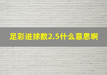 足彩进球数2.5什么意思啊