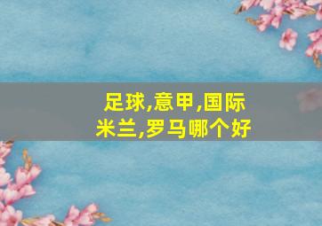 足球,意甲,国际米兰,罗马哪个好