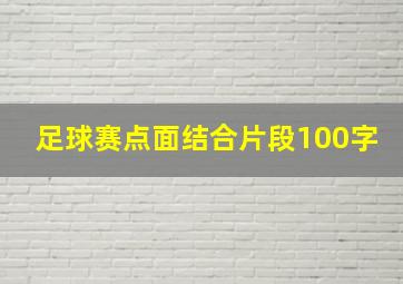 足球赛点面结合片段100字