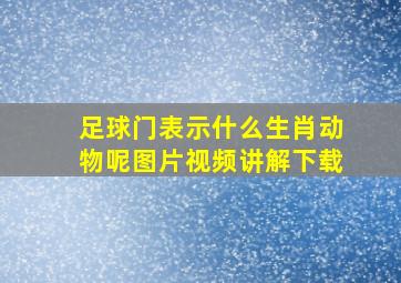 足球门表示什么生肖动物呢图片视频讲解下载