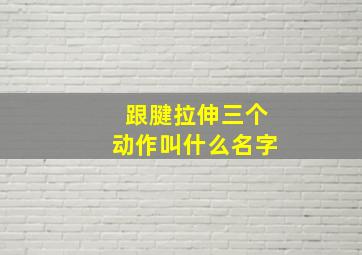 跟腱拉伸三个动作叫什么名字