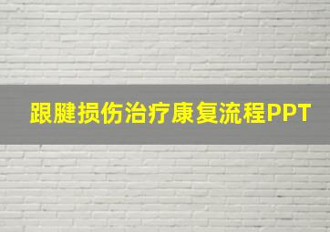 跟腱损伤治疗康复流程PPT