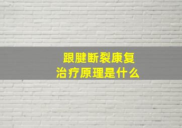 跟腱断裂康复治疗原理是什么