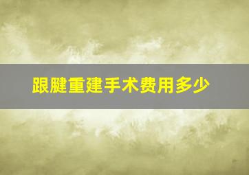 跟腱重建手术费用多少