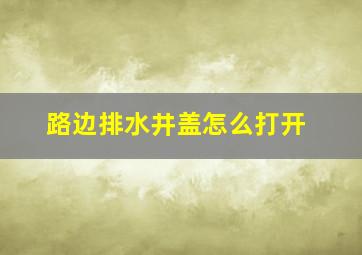 路边排水井盖怎么打开