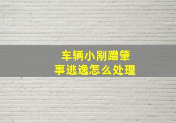 车辆小剐蹭肇事逃逸怎么处理