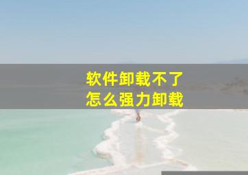 软件卸载不了怎么强力卸载