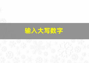 输入大写数字