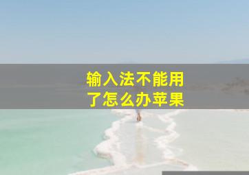 输入法不能用了怎么办苹果