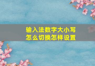 输入法数字大小写怎么切换怎样设置