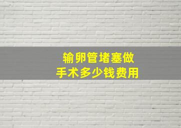 输卵管堵塞做手术多少钱费用