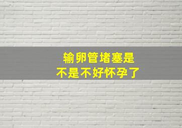 输卵管堵塞是不是不好怀孕了