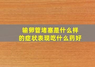 输卵管堵塞是什么样的症状表现吃什么药好