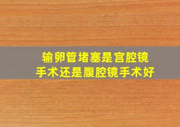 输卵管堵塞是宫腔镜手术还是腹腔镜手术好