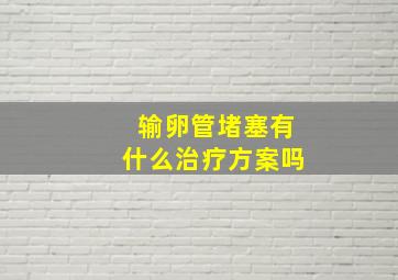 输卵管堵塞有什么治疗方案吗