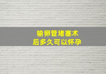 输卵管堵塞术后多久可以怀孕