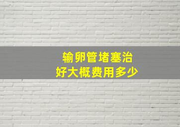 输卵管堵塞治好大概费用多少