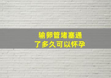 输卵管堵塞通了多久可以怀孕