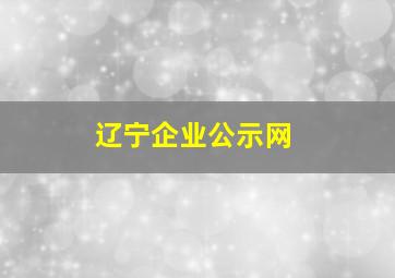 辽宁企业公示网