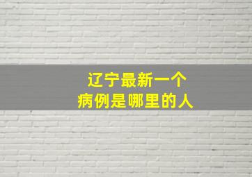 辽宁最新一个病例是哪里的人