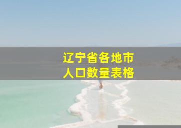 辽宁省各地市人口数量表格