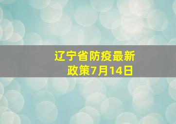 辽宁省防疫最新政策7月14日