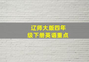 辽师大版四年级下册英语重点