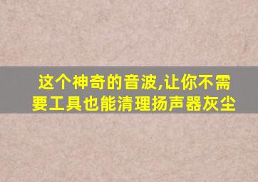 这个神奇的音波,让你不需要工具也能清理扬声器灰尘