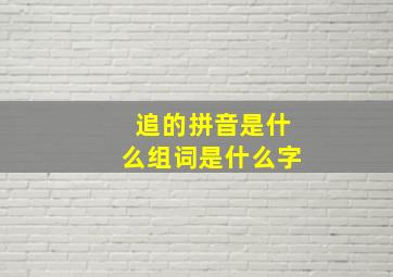 追的拼音是什么组词是什么字