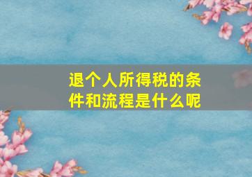 退个人所得税的条件和流程是什么呢