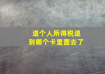 退个人所得税退到哪个卡里面去了