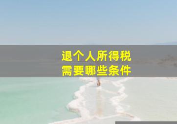 退个人所得税需要哪些条件