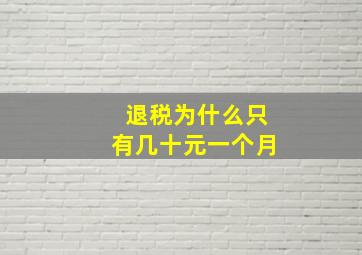 退税为什么只有几十元一个月