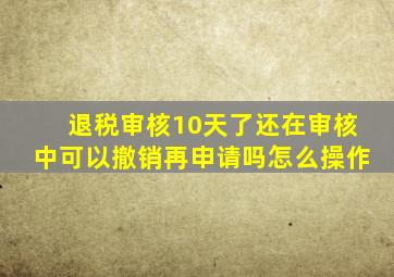 退税审核10天了还在审核中可以撤销再申请吗怎么操作