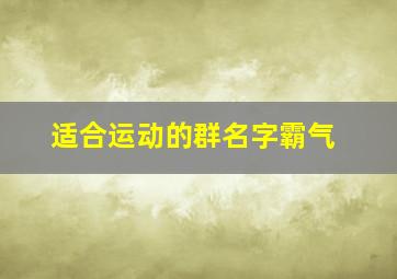 适合运动的群名字霸气