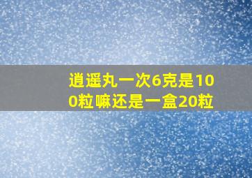 逍遥丸一次6克是100粒嘛还是一盒20粒