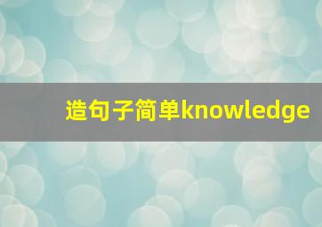 造句子简单knowledge