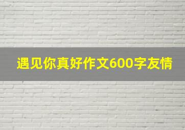 遇见你真好作文600字友情