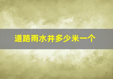 道路雨水井多少米一个