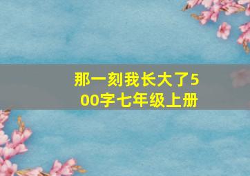 那一刻我长大了500字七年级上册