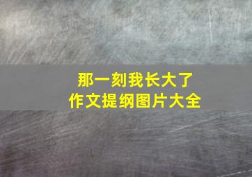 那一刻我长大了作文提纲图片大全