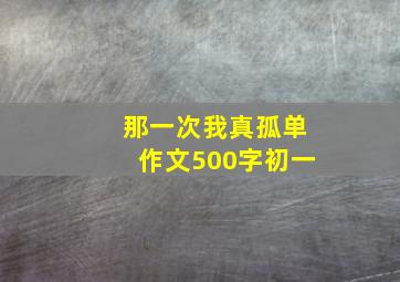 那一次我真孤单作文500字初一