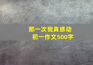 那一次我真感动初一作文500字