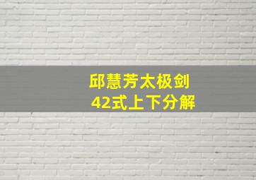 邱慧芳太极剑42式上下分解