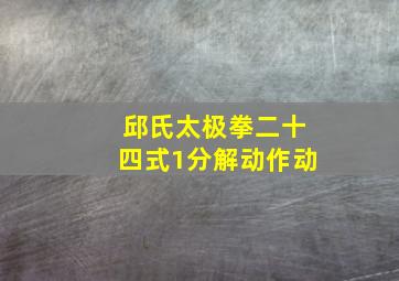 邱氏太极拳二十四式1分解动作动