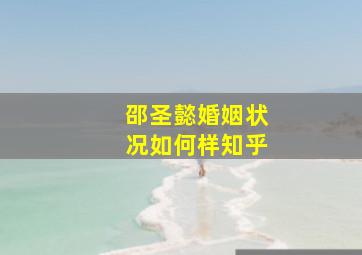 邵圣懿婚姻状况如何样知乎