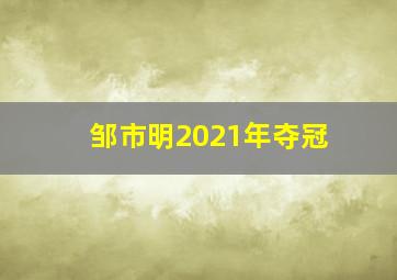 邹市明2021年夺冠