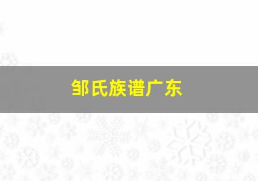 邹氏族谱广东