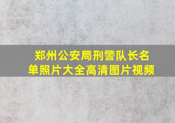 郑州公安局刑警队长名单照片大全高清图片视频