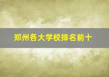 郑州各大学校排名前十